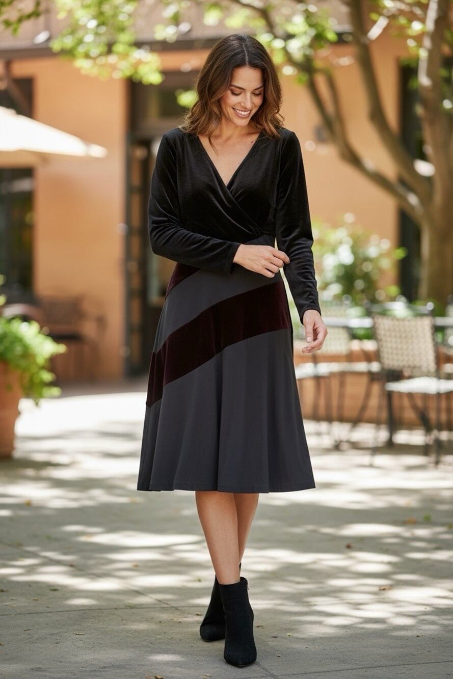 Lauren Ralph Lauren Women's Elvarina Black Velvet Party Dress Size 10 Preppy